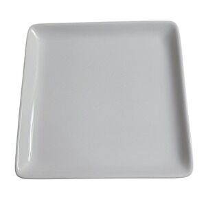 Pampered Chef Simple Additions Square Platter White Ceramic 10.25" Good